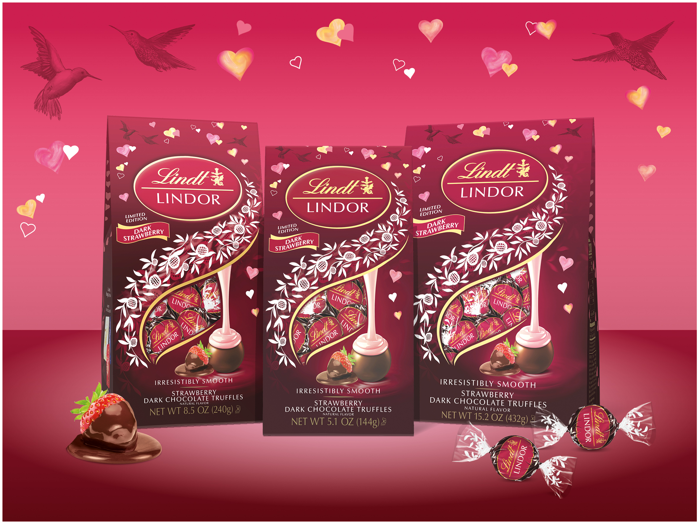 Lindor Dark Strawberry Beutel Mood 01